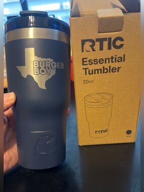 20oz Navy Travel Tumbler - Burger Boy Edition